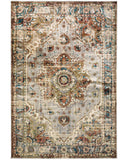 8’ x 10’ Gray and Rust Distressed Medallion Area Rug