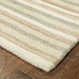 3’ x 8’ Beige and Gray Eclectic LinesRunner Rug