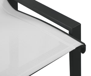 Nizuc Waterproof Mesh Fabric / Aluminum Contemporary White Mesh Waterproof Fabric Outdoor Patio Aluminum Mesh Barstool - 21.5" W x 23.5" D x 44.5" H