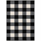 4’ x 6’ Monochromatic Gingham Pattern Indoor Area Rug