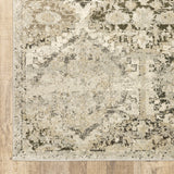 2’ x 8’ Ivory and Gray Floral Trellis Indoor Runner Rug