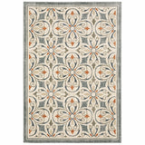 5’ x 7’ Gray and Beige Medallion Indoor Area Rug