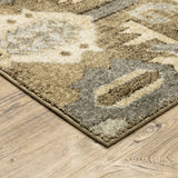 5’ x 8’ Tan and Gold Central Medallion Indoor Area Rug