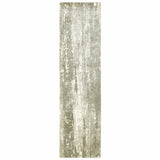 Gray and Ivory Abstract Splash Indoor Runner Rug