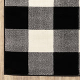 10’ x 13’ Monochromatic Gingham Pattern Indoor Area Rug