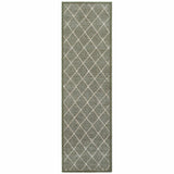 2’ x 8’ Gray and Ivory Diamond Indoor Runner Rug