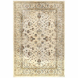 5’ x 8’ Ivory and Gold Distressed Indoor Area Rug