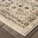 5’ x 8’ Ivory and Gold Distressed Indoor Area Rug