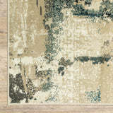 4’ x 6’ Beige and Blue Block Indoor Area Rug