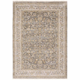 Beige Grey Machine Woven Oriental Indoor Arean Rug