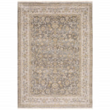 5' X 8' Beige Grey Machine Woven Oriental Indoor Arean Rug