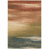 7' x 10' Pink Machine Woven Abstract Colors Indoor Area Rug