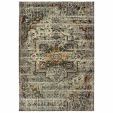8’x11’ Gray and Ivory Distressed Area Rug