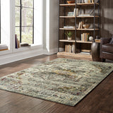8’x11’ Gray and Ivory Distressed Area Rug