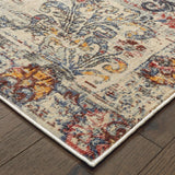 2’x8’ Ivory Distressed Medallion Runner Rug