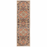 Blue and Orange Tribal Runner Rug