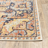 4’x6’ Blue and Orange Tribal Area Rug