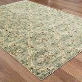 10’x13’ Ivory and Blue Geometric Area Rug