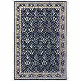 4’x6’ Navy and Gray Floral Ditsy Area Rug