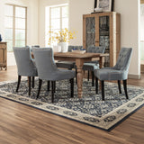 5’x8’ Navy and Gray Floral Ditsy Area Rug