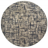 5’x8’ Gray and Navy Abstract Area Rug