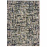 12’x15’ Gray and Navy Abstract Area Rug