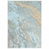 Blue and Gray Abstract Impasto Scatter Rug