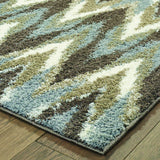 5’x8’ Gray and Taupe Ikat Pattern Area Rug