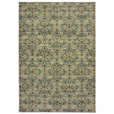 2’x3’ Ivory and Blue Geometric Scatter Rug