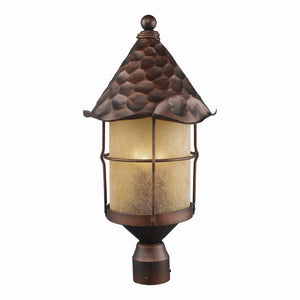 Rustica 26'' High 3-Light Outdoor Post Light - Antique Copper