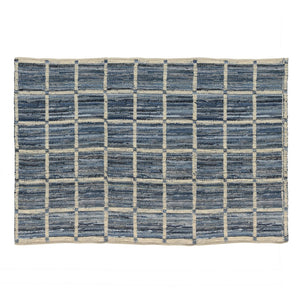 5’ x 8’ Blue and Gray Grid Area Rug