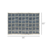 5’ x 8’ Blue and Gray Grid Area Rug