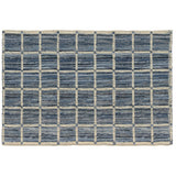 5’ x 8’ Blue and Gray Grid Area Rug