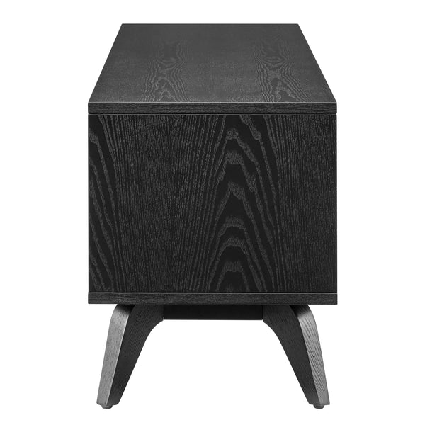EuroStyle Lawrence 63" Media Stand in Black Stained Ash 38930-BLK