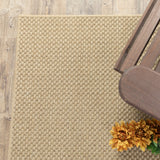 2’x8’ Solid Sand Beige Indoor Outdoor Runner Rug