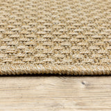 2’x8’ Solid Sand Beige Indoor Outdoor Runner Rug