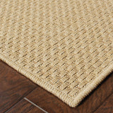 3’x5’ Solid Sand Beige Indoor Outdoor Area Rug