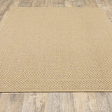 4’x6’ Solid Sand Beige Indoor Outdoor Area Rug