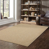 8’x11’ Solid Sand Beige Indoor Outdoor Area Rug