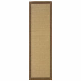 Beige and Brown Plain Indoor Outdoor Runner Rug