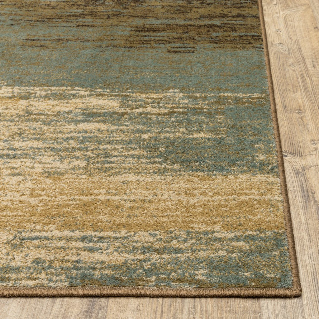3’x5’ Blue and Brown Distressed Area Rug