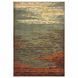 5’x7’ Blue and Brown Distressed Area Rug