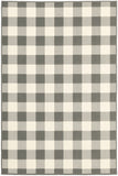 8’x11’ Gray and Ivory Gingham Indoor Outdoor Area Rug