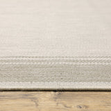 7’x9’ Ivory and Gray Bordered Indoor Outdoor Area Rug