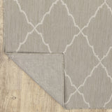 3’x5’ Gray and Ivory Trellis Indoor Outdoor Area Rug