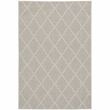 7’x9’ Gray and Ivory Trellis Indoor Outdoor Area Rug