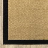 2’x4’ Beige and Black Plain Indoor Outdoor Scatter Rug