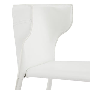 Divinia Counter Stool in White Regenerated Leather - Set of 2