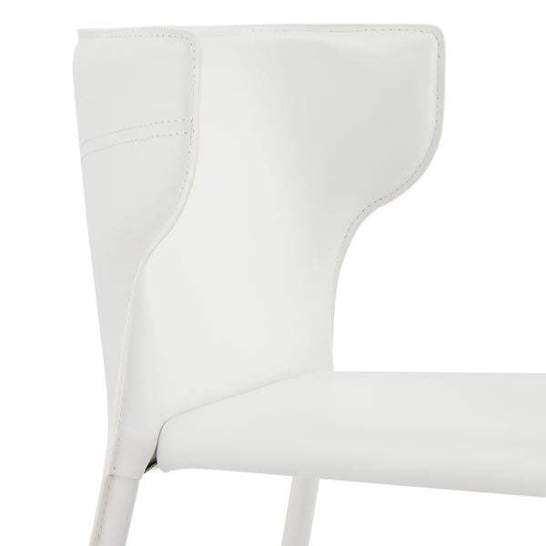 Divinia Counter Stool in White Regenerated Leather - Set of 2