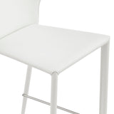Divinia Counter Stool in White Regenerated Leather - Set of 2